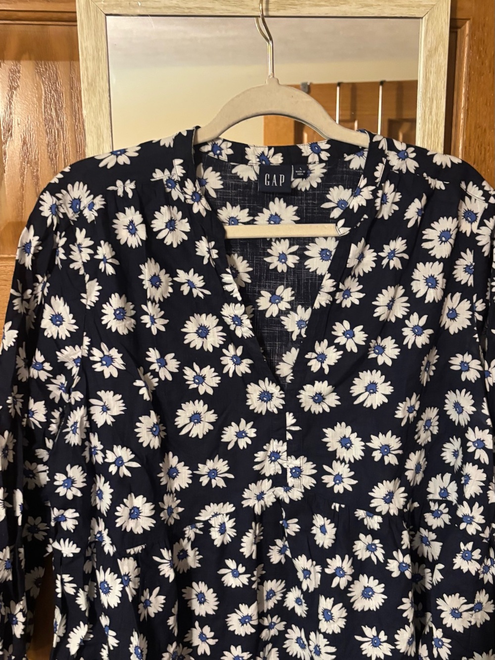 GAP Navy Blue Floral V-Neck Tunic